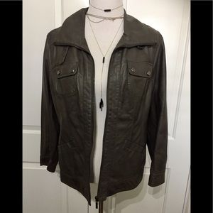 Faux leather bomber jacket